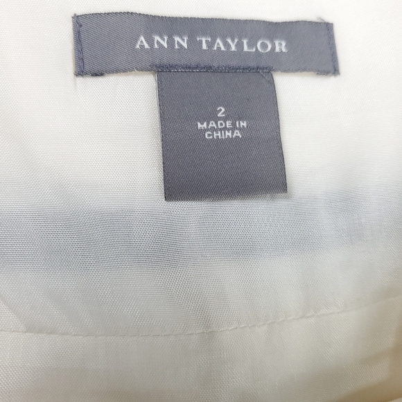 Ann Taylor Cream Blk Stripe Lace Silk Skirt Sz 2 - Picture 6 of 13